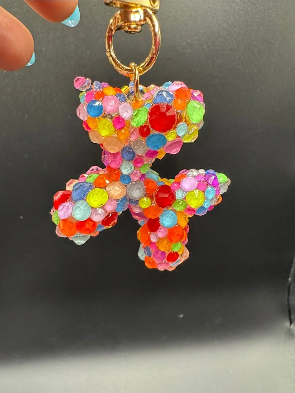 Handmade Multicolor Neon Balloon Dog Blinged/Bedazzled Keychain Bag Charm